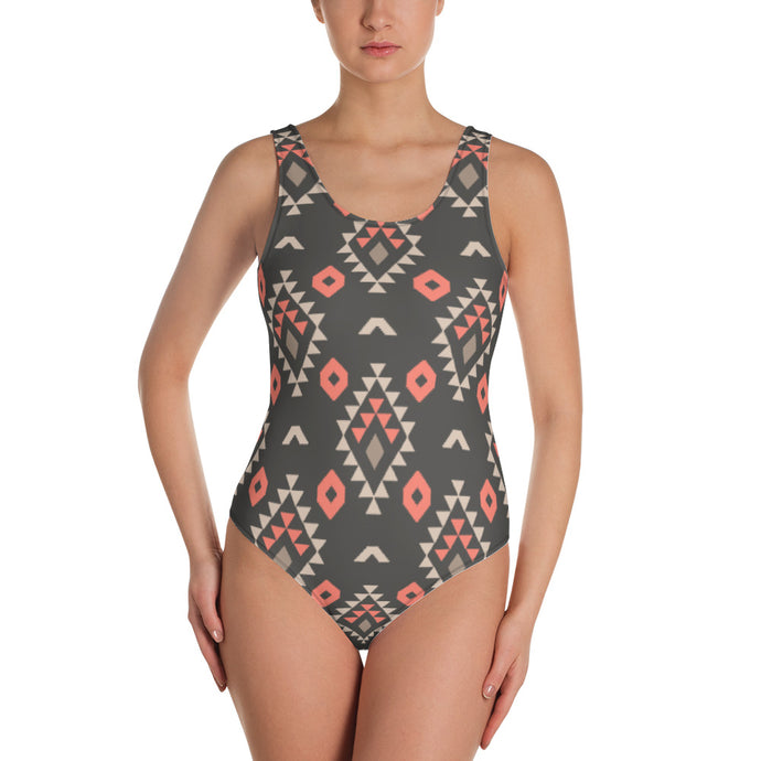 Pink Aztec One-Piece Swimsuit