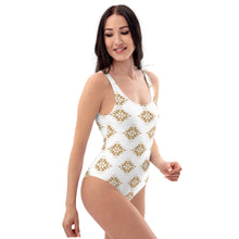 Load image into Gallery viewer, Gold Aztec One-Piece Swimsuit