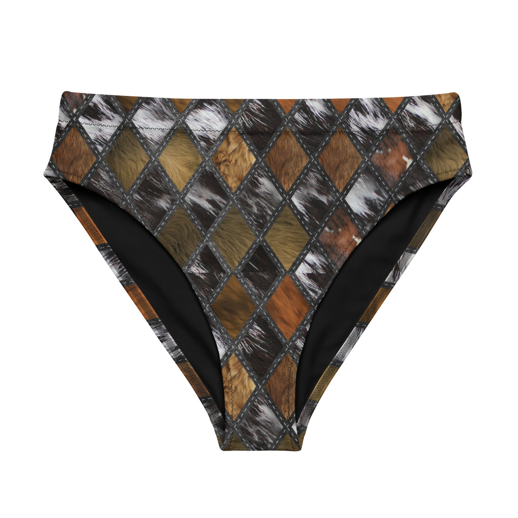 Stitched Hide high-waisted bikini bottom