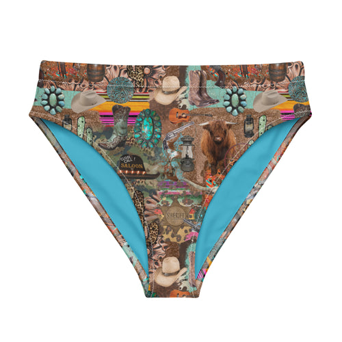 Western Turquoise Junkie high-waisted bikini bottom