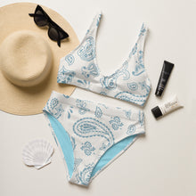 Load image into Gallery viewer, Paisley Blues high-waisted bikini