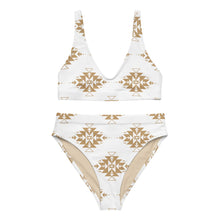 Load image into Gallery viewer, Gold Aztec high-waisted bikini