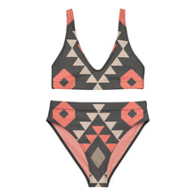 Load image into Gallery viewer, Pink Aztec High-Waisted Bikini