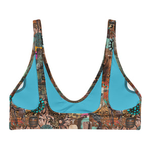 Western Turquoise Junkie padded bikini top