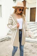 Load image into Gallery viewer, Two-Tone Open Front Fuzzy Longline Cardigan