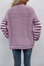 Load image into Gallery viewer, Striped V-Neck Button-Down Cardigan