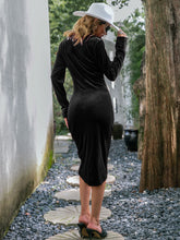 Load image into Gallery viewer, Ruched Drawstring Detail Long Sleeve Dress