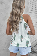 Load image into Gallery viewer, Crew Neck Cactus Print Tank Top