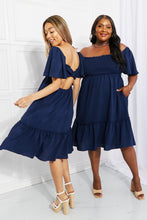Load image into Gallery viewer, Davi &amp; Dani Full Size Let&#39;s Laugh Smocked Bow-Look Back Dress