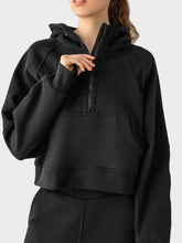 Load image into Gallery viewer, Half-Zip Long Sleeve Sports Hoodie