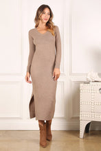 Load image into Gallery viewer, Mia V neck sweater maxi dress