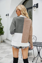 Load image into Gallery viewer, Color Block Dropped Shoulder Ribbed Trim Sweater