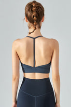 Load image into Gallery viewer, Ribbed Halter Neck Open Back Cropped Sports Cami