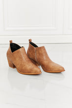 Load image into Gallery viewer, MMShoes Trust Yourself Embroidered Crossover Cowboy Bootie in Caramel