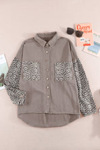 Load image into Gallery viewer, Leopard Contrast Denim Top