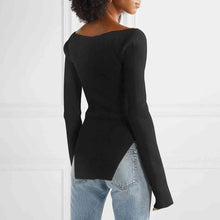Load image into Gallery viewer, Sweetheart Neck Long Sleeve Knit Top
