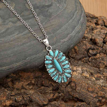 Load image into Gallery viewer, Artificial Turquoise Pendant Alloy Necklace