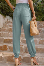 Load image into Gallery viewer, Textured Smocked Waist Pants with Pockets