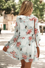 Load image into Gallery viewer, Floral Ruffled V-Neck Belted Dress