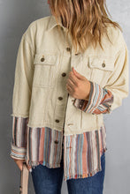 Load image into Gallery viewer, Striped Frayed Hem Corduroy Jacket