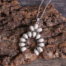 Load image into Gallery viewer, Artificial White Turquoise Alloy Geometric Necklace