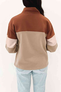 Half Zip Up Sweatshirt with Front Pocket