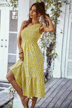 Load image into Gallery viewer, Ditsy Floral Smocked One-Shoulder Dress