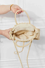 Load image into Gallery viewer, Justin Taylor Feeling Cute Rounded Rattan Handbag in Ivory