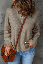 Load image into Gallery viewer, Colorful Exposed Seam Henley Sweater