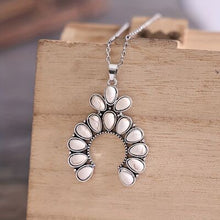 Load image into Gallery viewer, Artificial White Turquoise Alloy Geometric Necklace