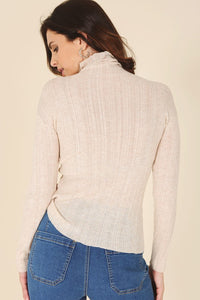 Mesquite Wool blended mock neck sheer sweater