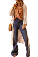 Load image into Gallery viewer, Dropped Shoulder Long Sleeve Crochet Duster Cardigan