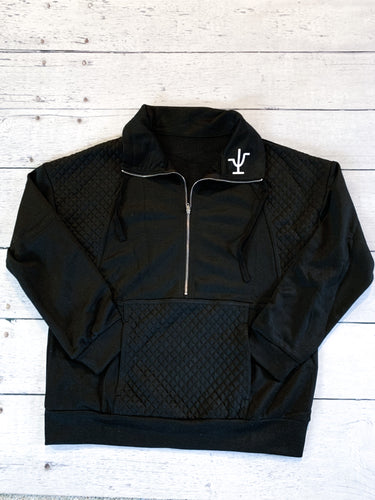 Branded Black Quarter Zip