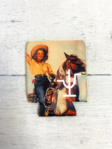Cowgirl Can & Bottle Koozie