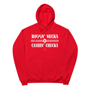 Ropin Necks and Cashin Checks Unisex fleece hoodie