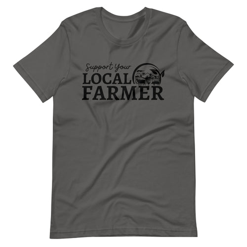 Cursive Support Farmers Unisex t-shirt