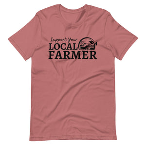 Cursive Support Farmers Unisex t-shirt