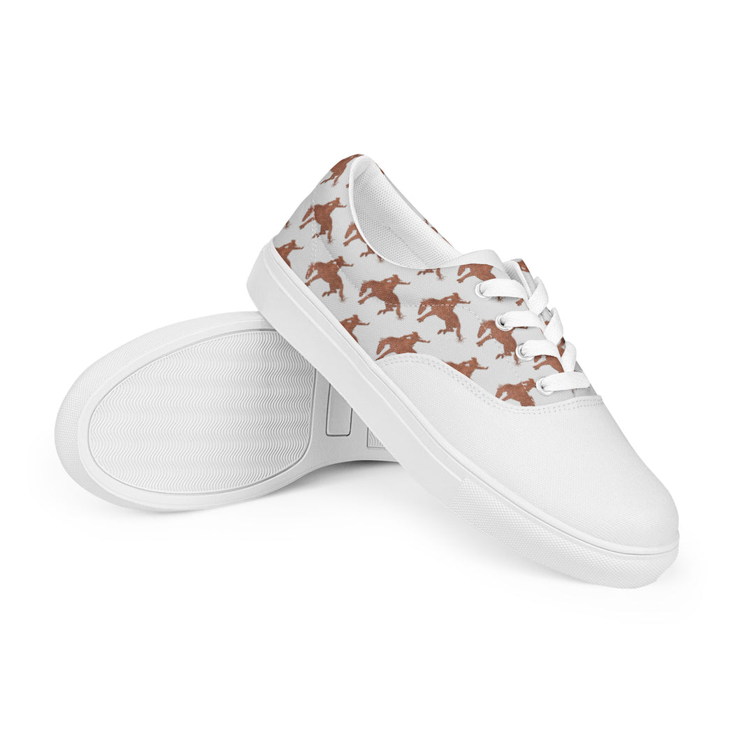 Tooled Broncs lace-up canvas shoes